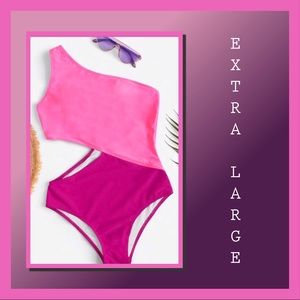 ✔✔SOLD✔✔TWO TONE ONE SHOULDER ONE PIECE SWIMSUIT